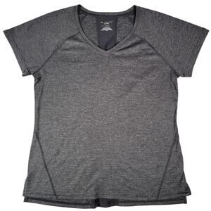Tek Gear DryTek Womens Large Gray Athletic Tee Performance Workout Shirt Top